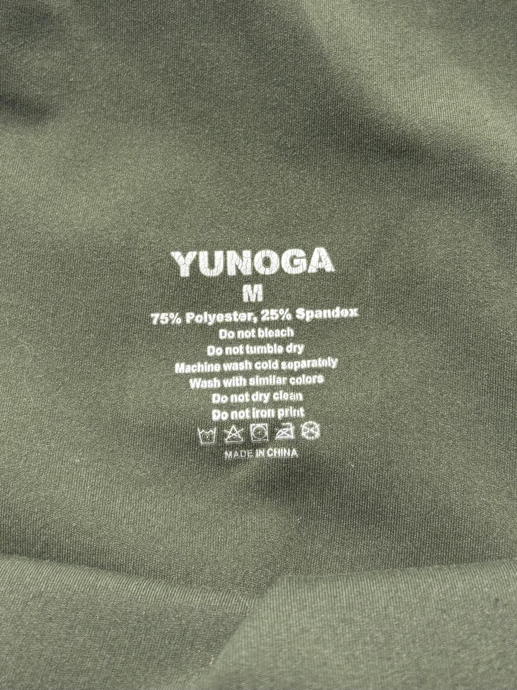 YUNOGA Leggings Womens Medium Green High Rise 26" Inseam Ankle Yoga Stretch