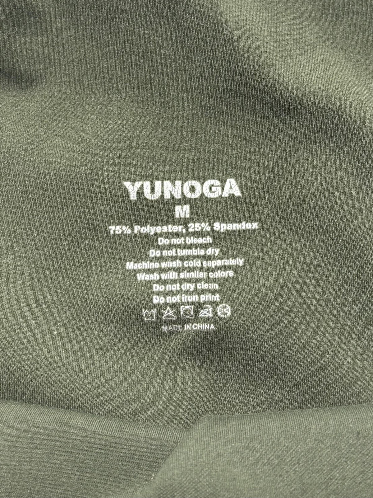 YUNOGA Leggings Womens Medium Green High Rise 26" Inseam Ankle Yoga Stretch