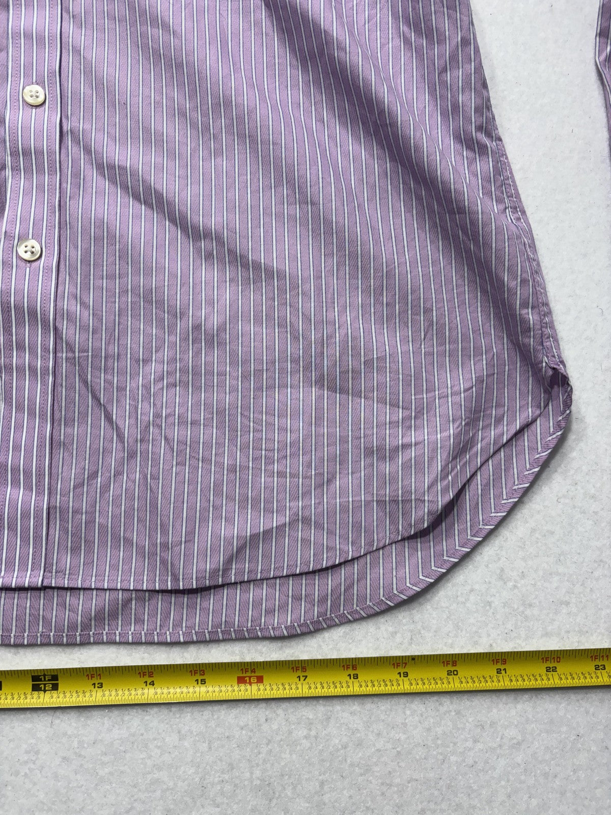 MICHAEL Michael Kors Dress Shirt Mens Large Purple Striped Long Sleeve Slim Fit