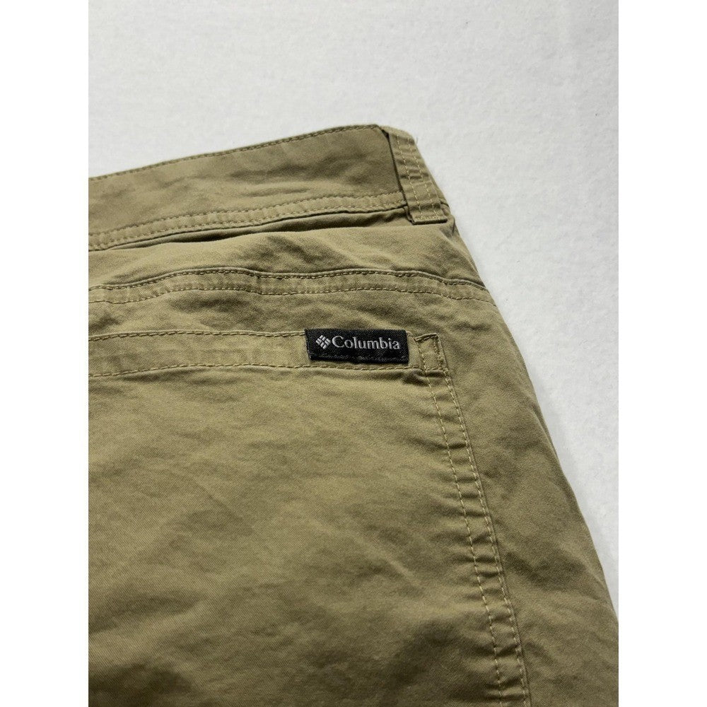 Columbia Khaki Pants Mens 34x30 Green Regular Fit Canvas Stretch AM0449 Outdoor