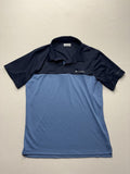 Columbia Omni-Shade Polo Shirt Mens Medium Blue Colorblock Golf UV Protection
