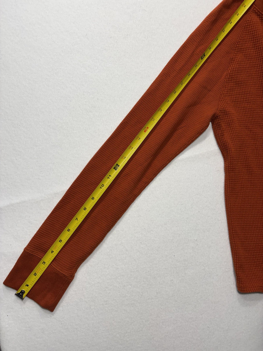 Banana Republic Shirt Mens Medium Orange Thermal Waffle Knit Long Sleeve Tee