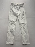 American Eagle Mom Straight Jeans Womens 0 White High Rise Distressed 28x29