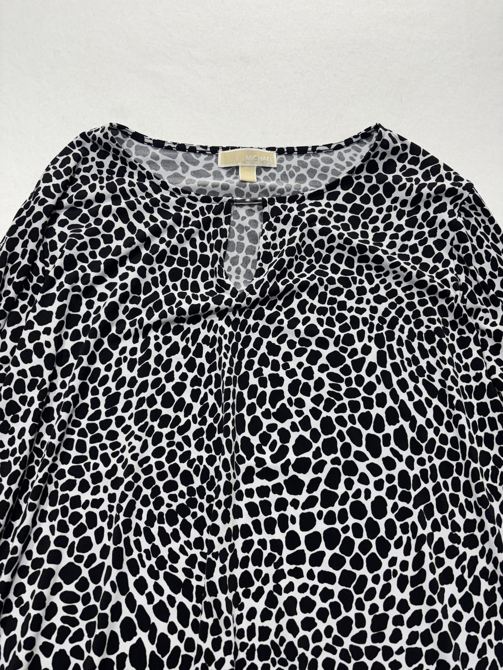 MICHAEL Michael Kors Blouse Womens 3X Black Animal Print Scoop Neck Tunic Top