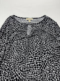 MICHAEL Michael Kors Blouse Womens 3X Black Animal Print Scoop Neck Tunic Top