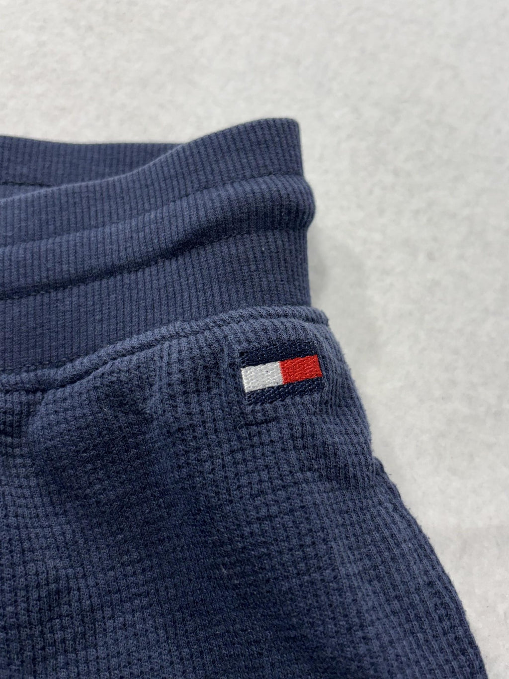 Tommy Hilfiger Lounge Pants Mens Small Blue Thermal Waffle Jogger Cuffed Logo