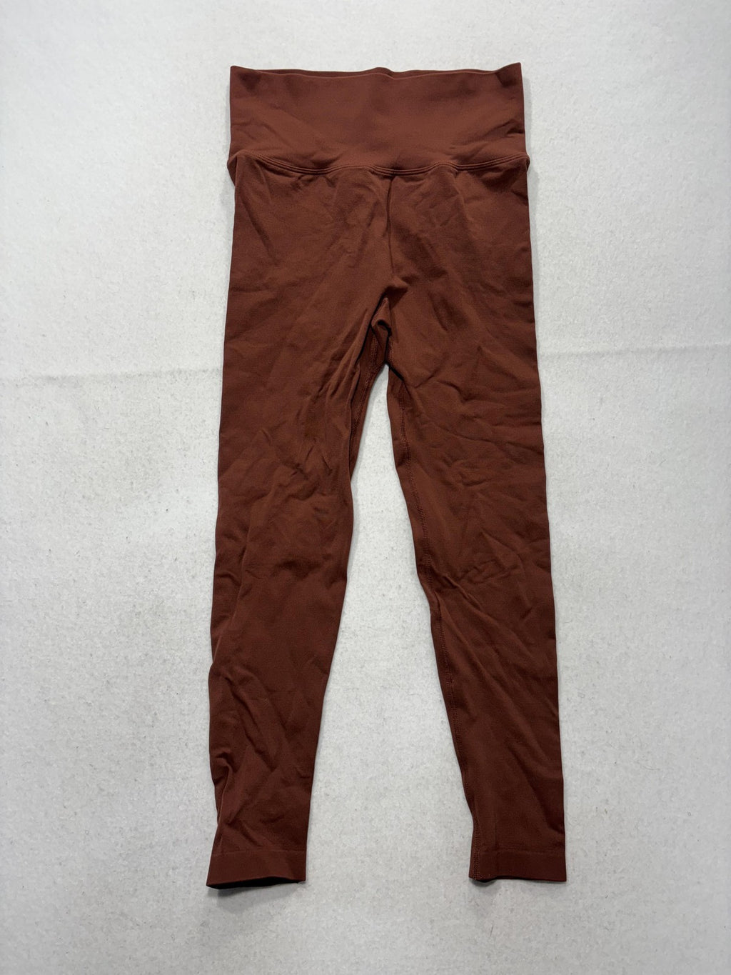 Unbranded Brown High Rise Ruched Back Ankle Leggings Womens M Stretch Athletic