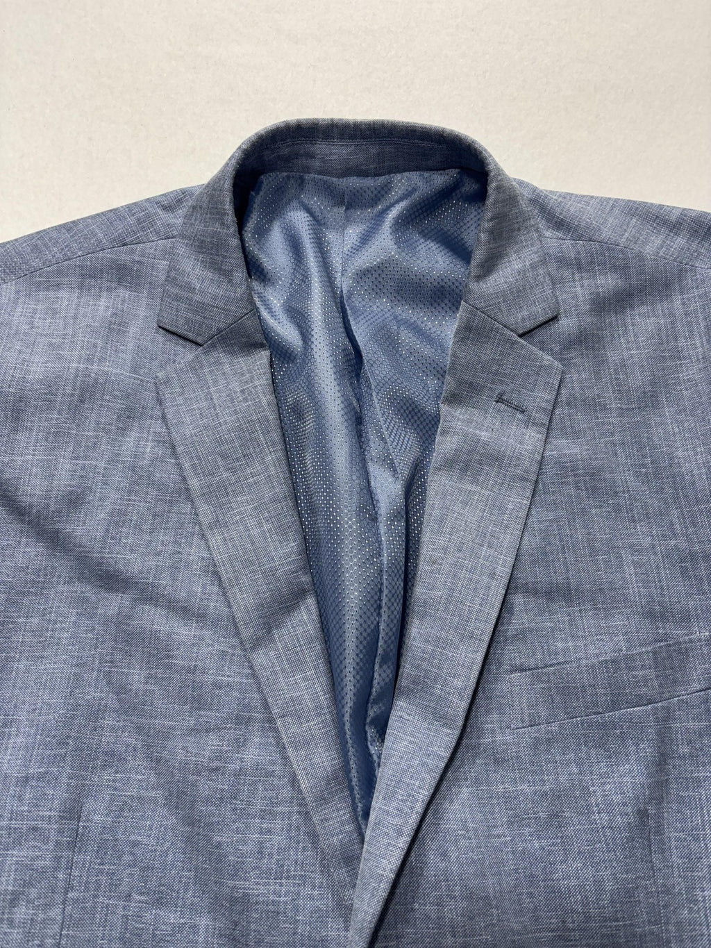 Bocaccio Uomo Sport Coat Mens 44 Blue Stretch Two Button Blazer Notch Lapel