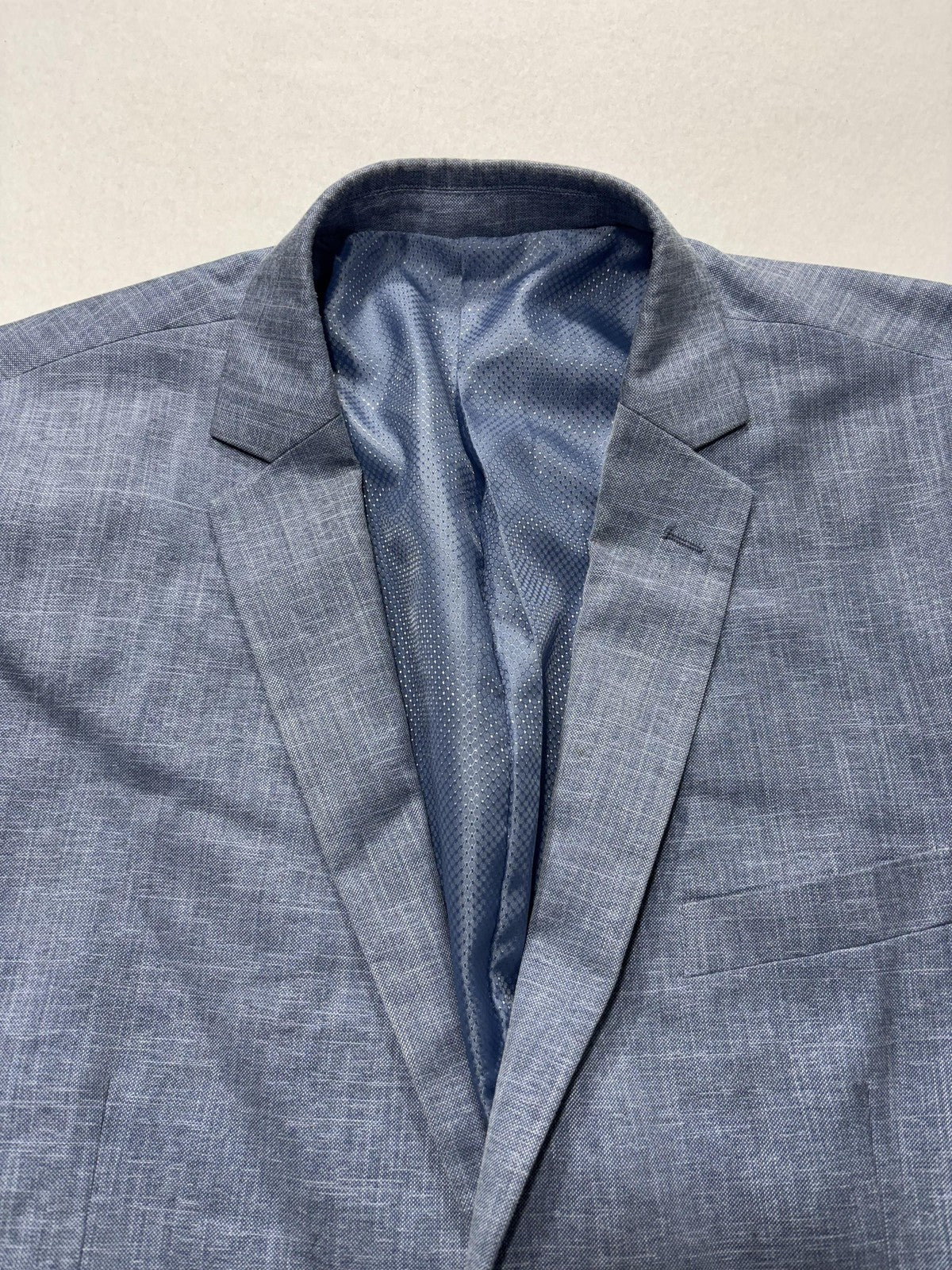 Bocaccio Uomo Sport Coat Mens 44 Blue Stretch Two Button Blazer Notch Lapel