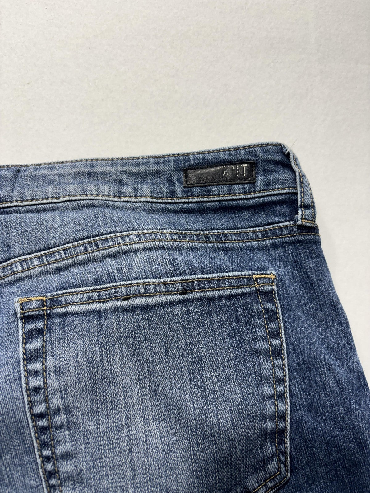 KUT From The Kloth Jeans Womens 14 Blue Mid Rise Straight Raw Hem Distressed