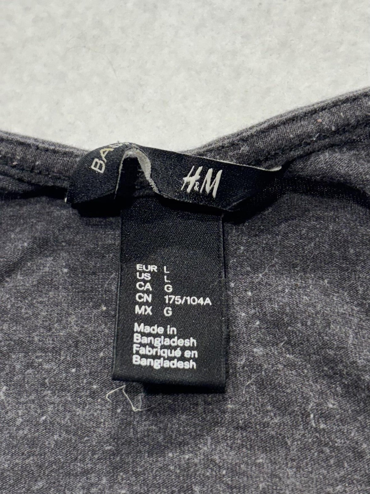 H&M Tank Top Womens L Gray Scoop Neck Racerback Jersey Basic Summer Casual