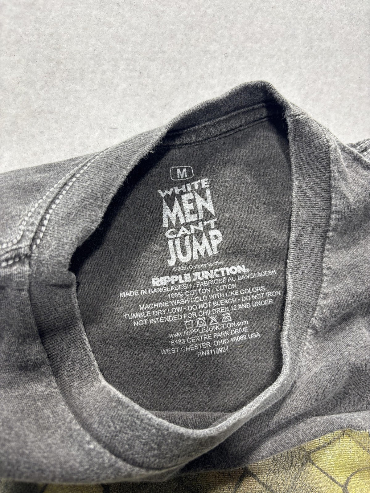 Ripple Junction Shirt Mens Medium Gray White Men Can't Jump Graphic Tee Movie