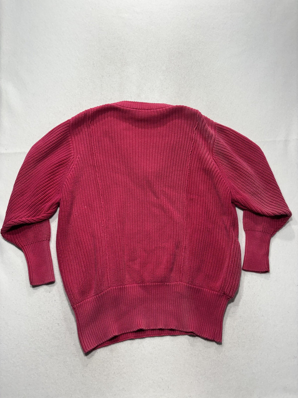 Liz Sport Sweater Womens Medium Pink V Neck Raglan Knit Pockets Chunky