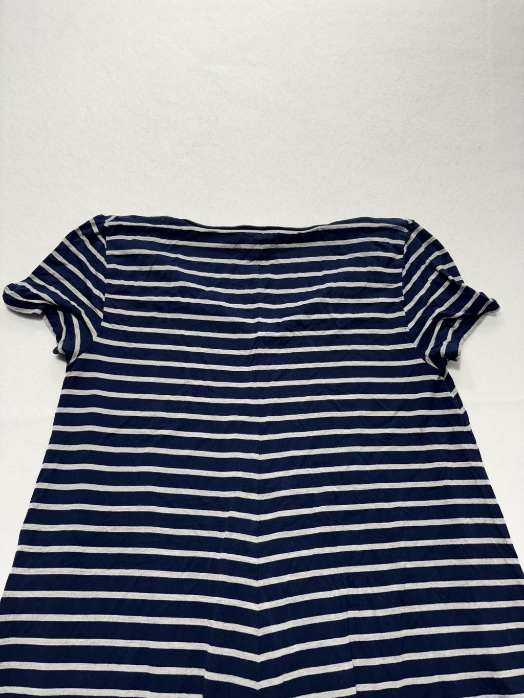 Cremieux T-Shirt Dress Womens XS Blue Stripe V Neck Short Sleeve Jersey Stretch