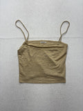 Reformation Tank Womens Small Gold Metallic Square Neck Camisole Top Party