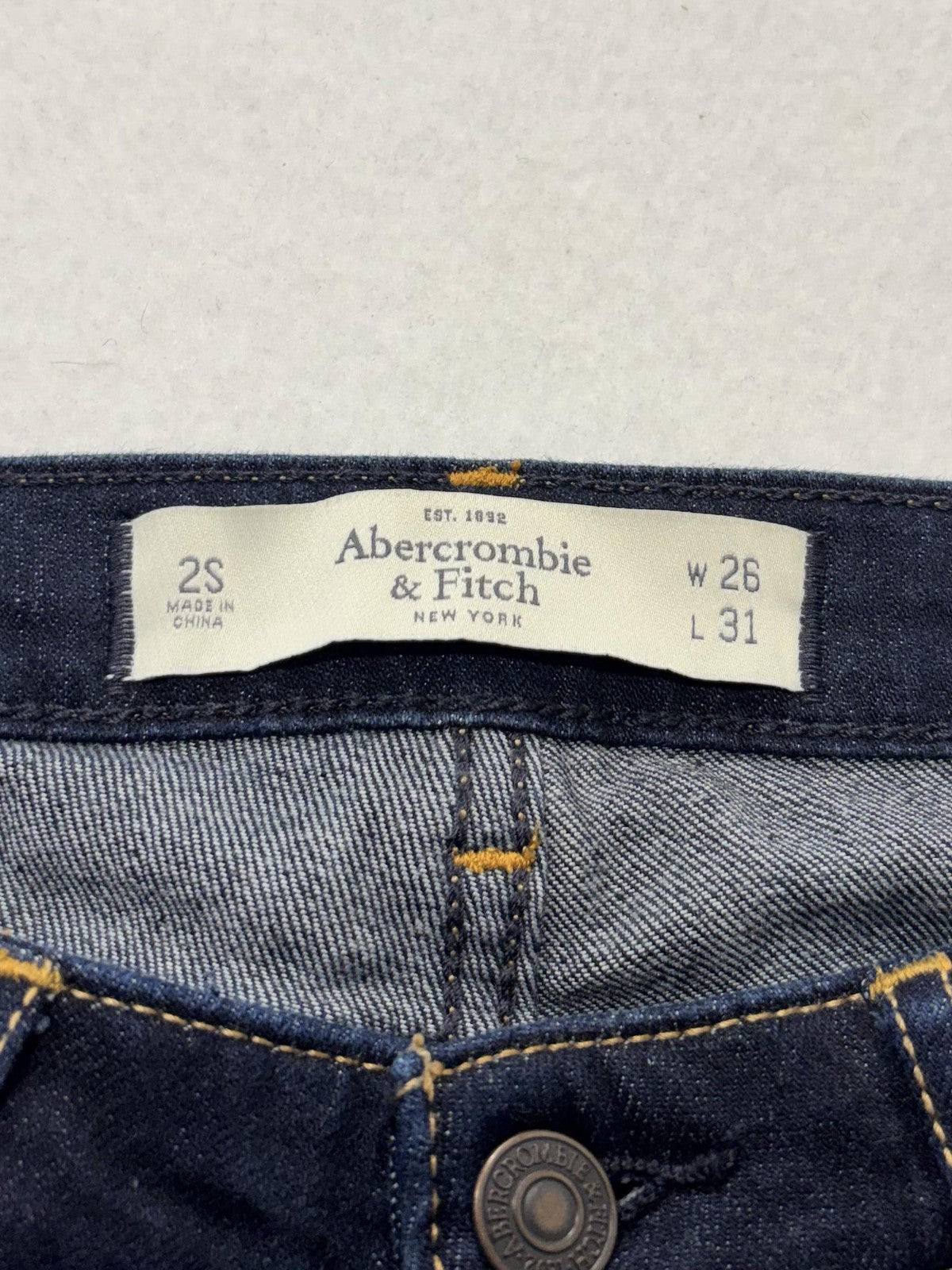 Abercrombie & Fitch Jeans Womens 2S Blue Dark Wash Low Rise Skinny 26x31
