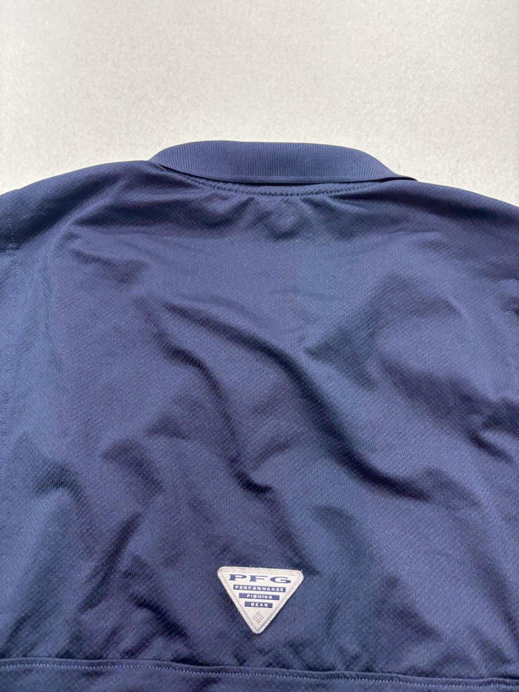 Columbia PFG Omni-Shade Polo Shirt Mens XL Blue Star Logo Fishing UV Protection
