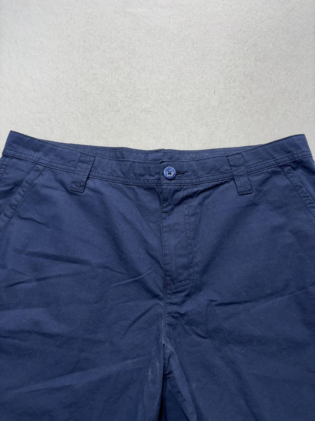 Columbia Chino Shorts Mens 34 Blue 8" Inseam Lined Lightweight Travel Casual