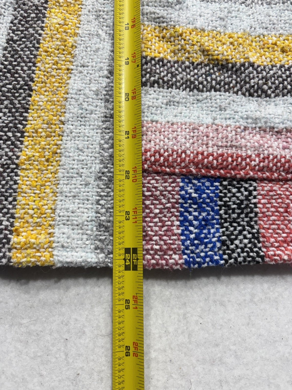 Mexico Hoodie Mens Large Multicolor Striped Knit Pullover V Neck Kangaroo Pocket