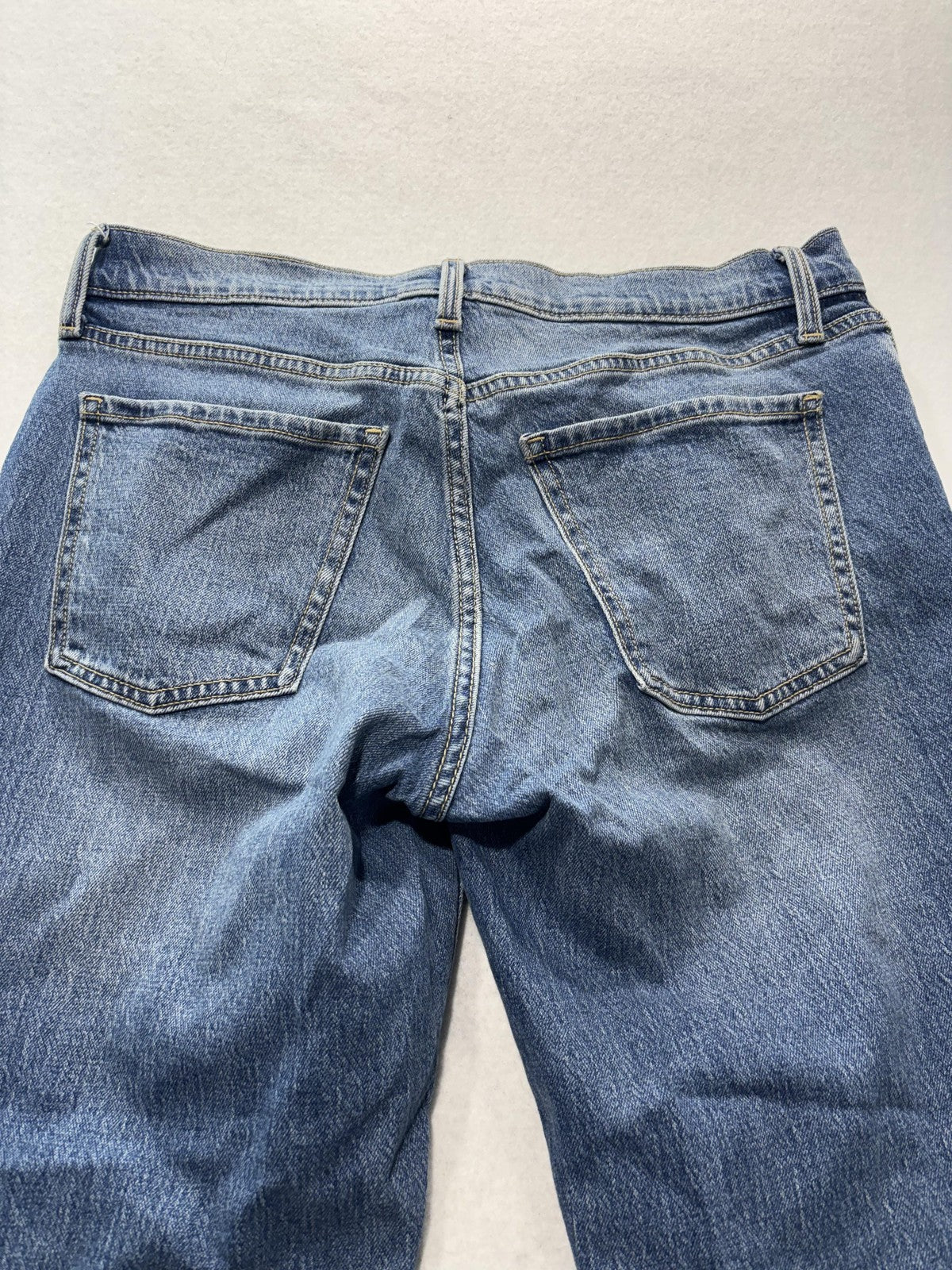 Old Navy Wow Boyfriend Jeans Womens 6 Blue Medium Wash Mid Rise Relaxed 28x27