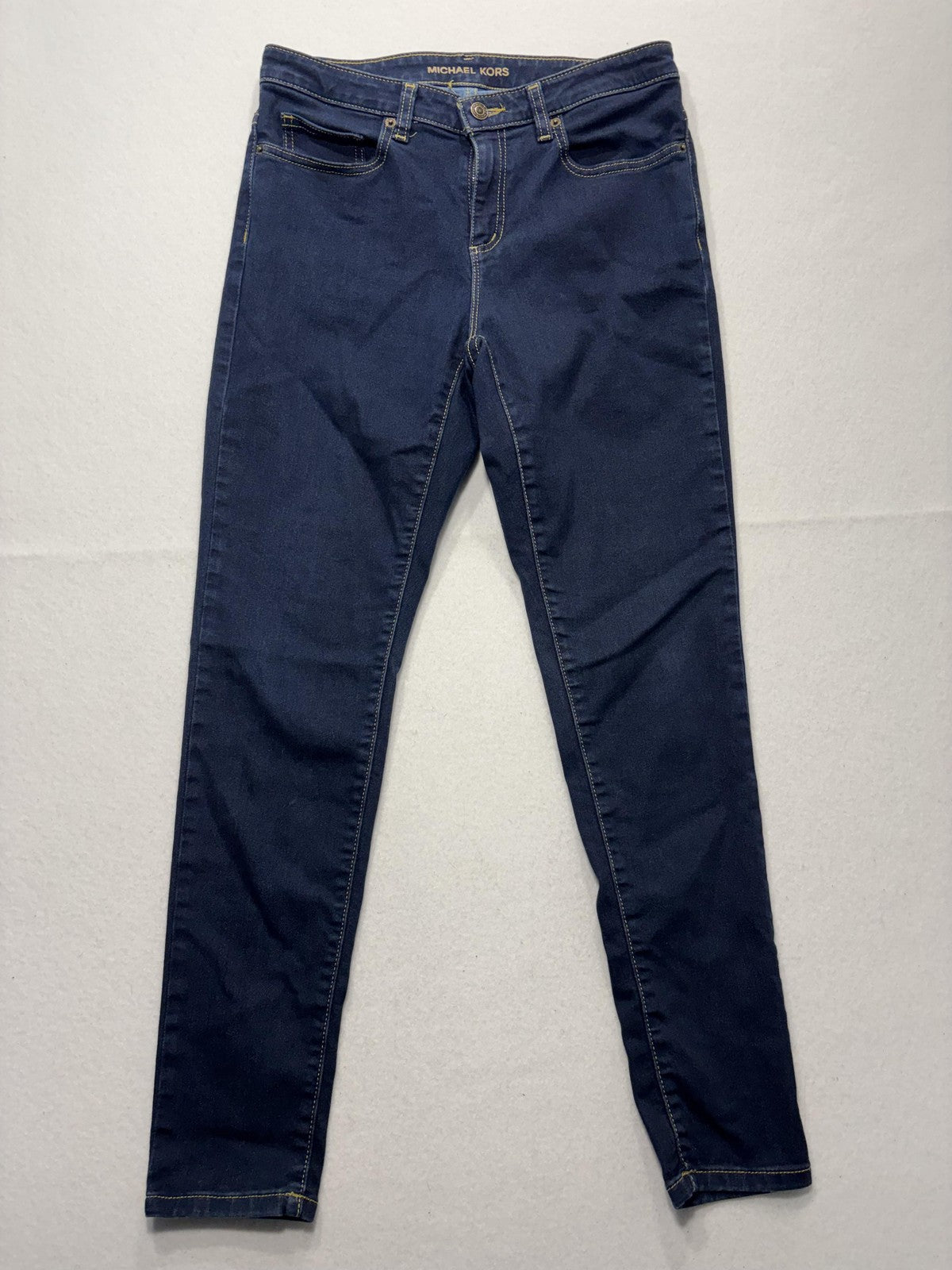 Michael Kors Izzy Skinny Jeans Womens 8 Blue Dark Wash Mid Rise Stretch 30x28.5