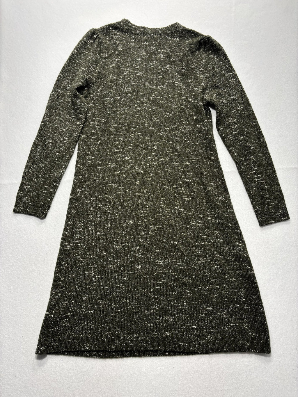 Talbots Sweater Dress Womens M Green V Neck Long Sleeve Pullover Knee Length