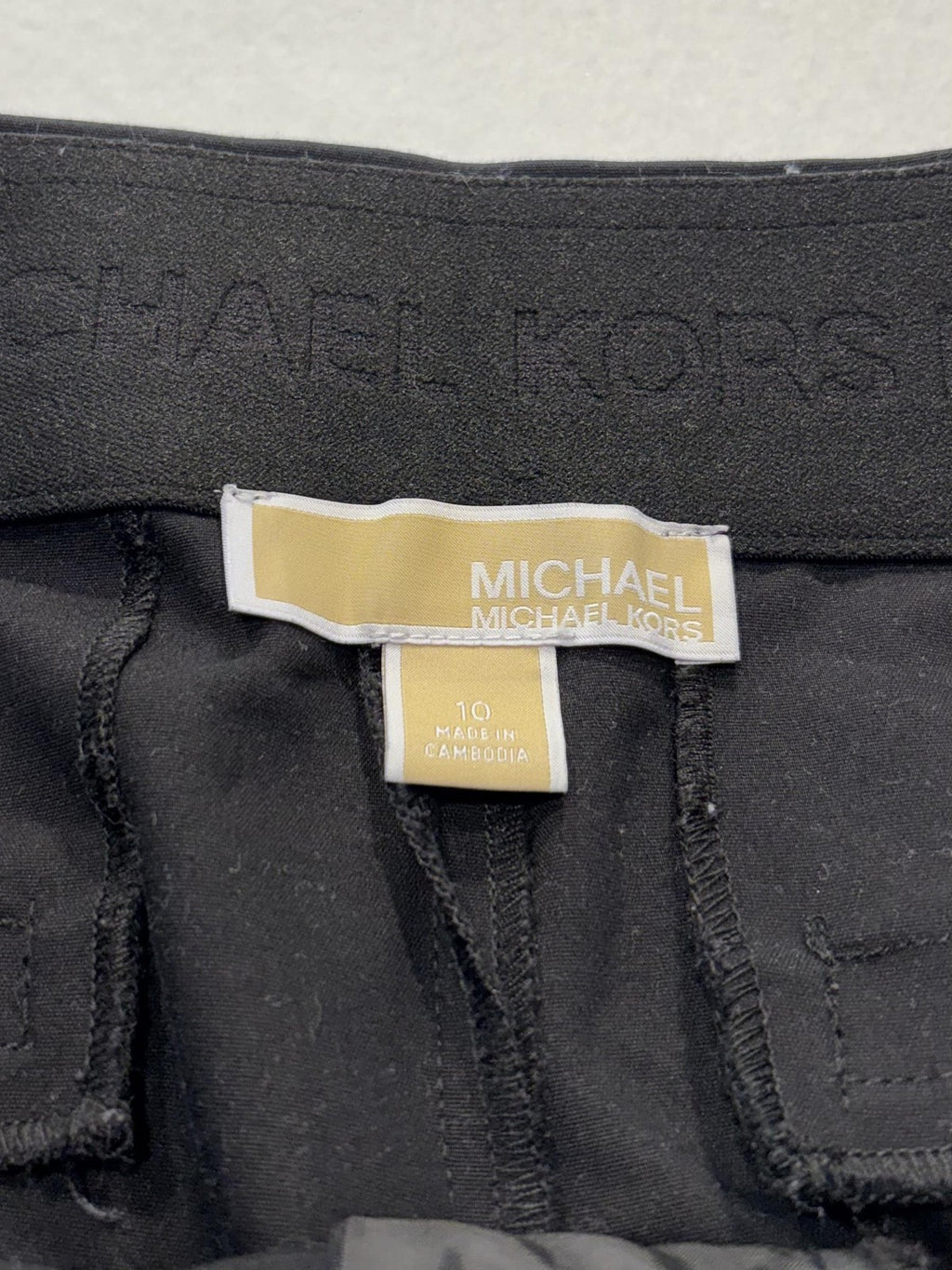 MICHAEL Michael Kors Dress Pants Womens 10 Black Twill Slim Ankle Pull On Work