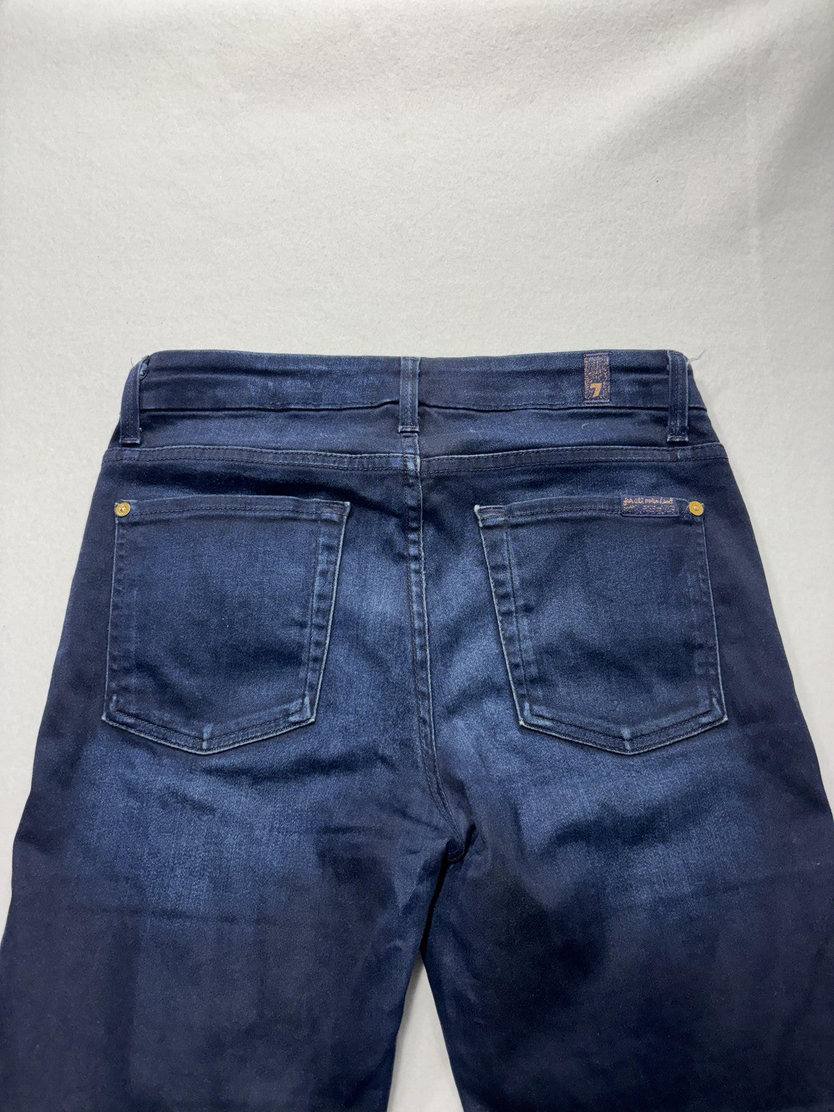 7 For All Mankind Jeans Womens 27 Blue Dark Wash High Waist Skinny Stretch