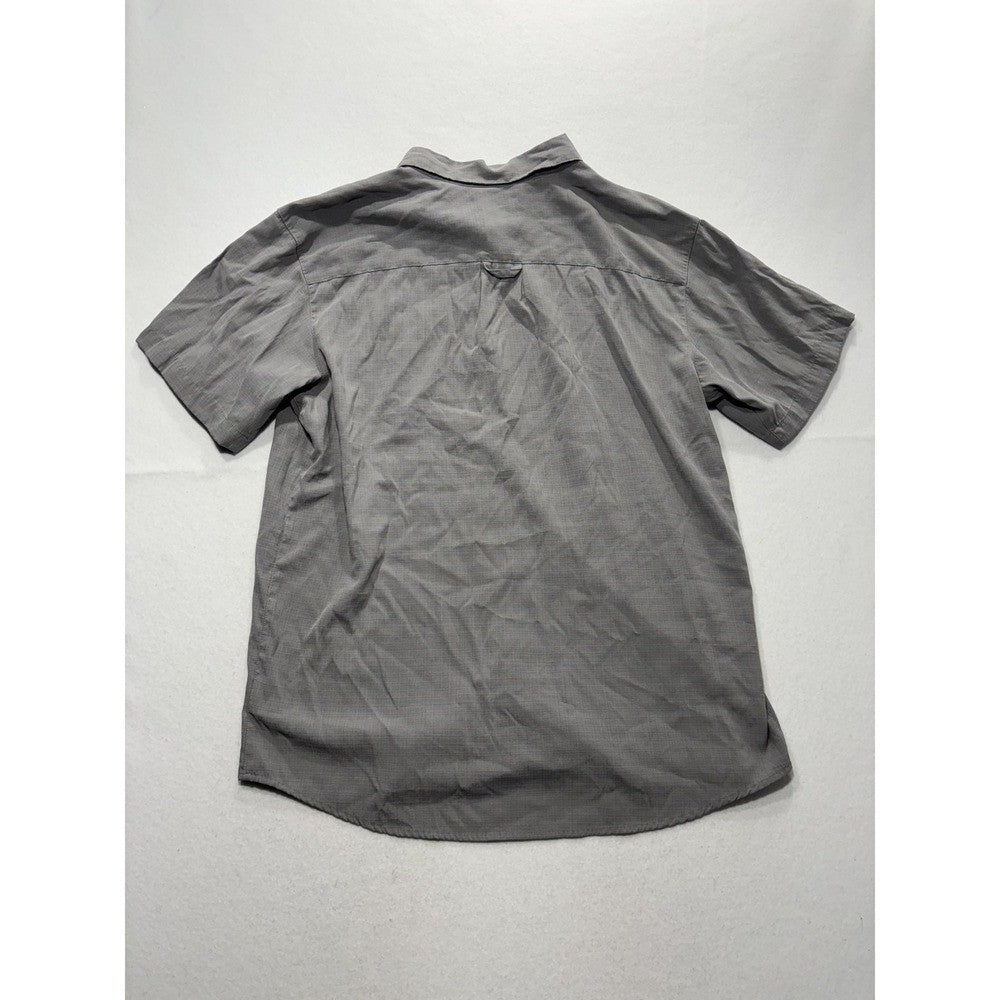 Columbia Shirt Mens XL Gray Check Short Sleeve Button Up Lightweight Casual