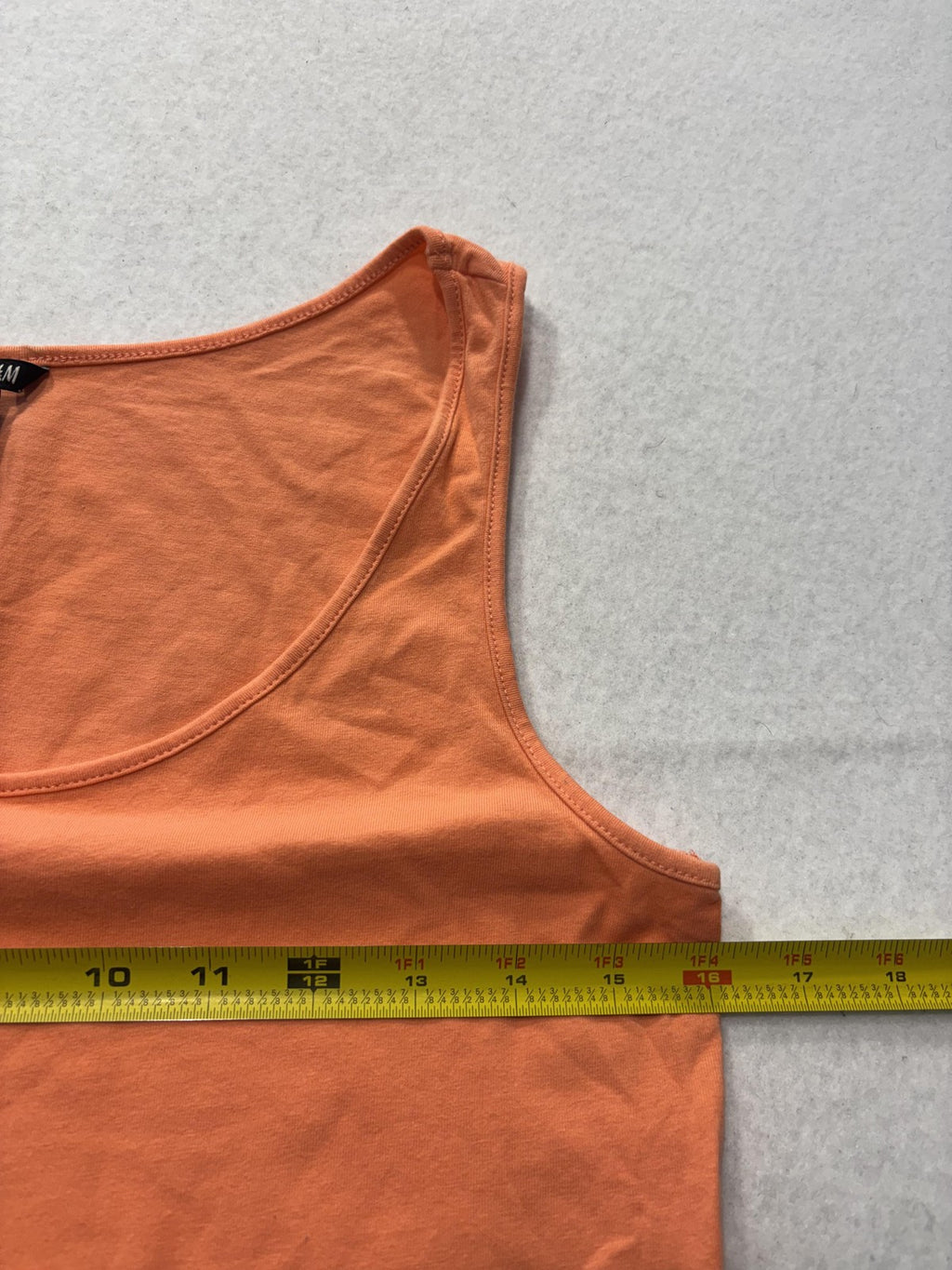 H&M Tank Top Womens L Orange Scoop Neck Jersey Basic Casual Stretch 0239138 1
