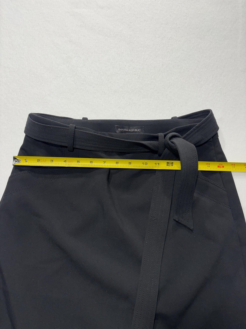 Banana Republic Skirt Womens 6 Black Belted Stretch Knee Length Pencil Work