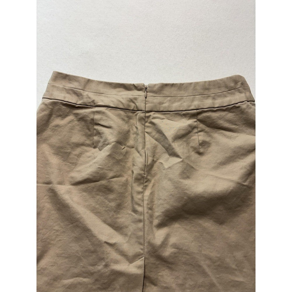 Banana Republic Skirt Womens 4 Beige Stretch Twill Knee Length Pencil Work