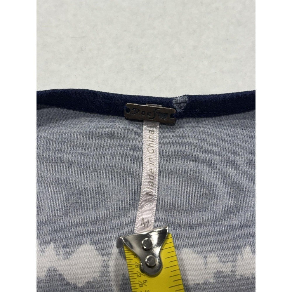 Poof Shirt Womens Medium Blue Stripe Scoop Neck Strap Casual Short Sleeve Tee