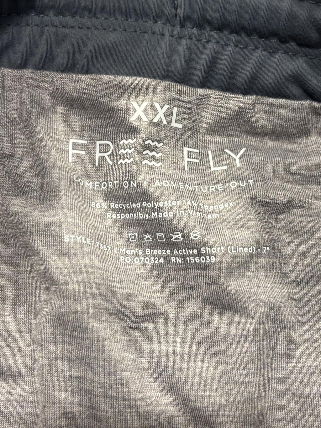 Free Fly Shorts Mens 2XL Gray 7" Inseam Breeze Active Lined UPF 50 Running