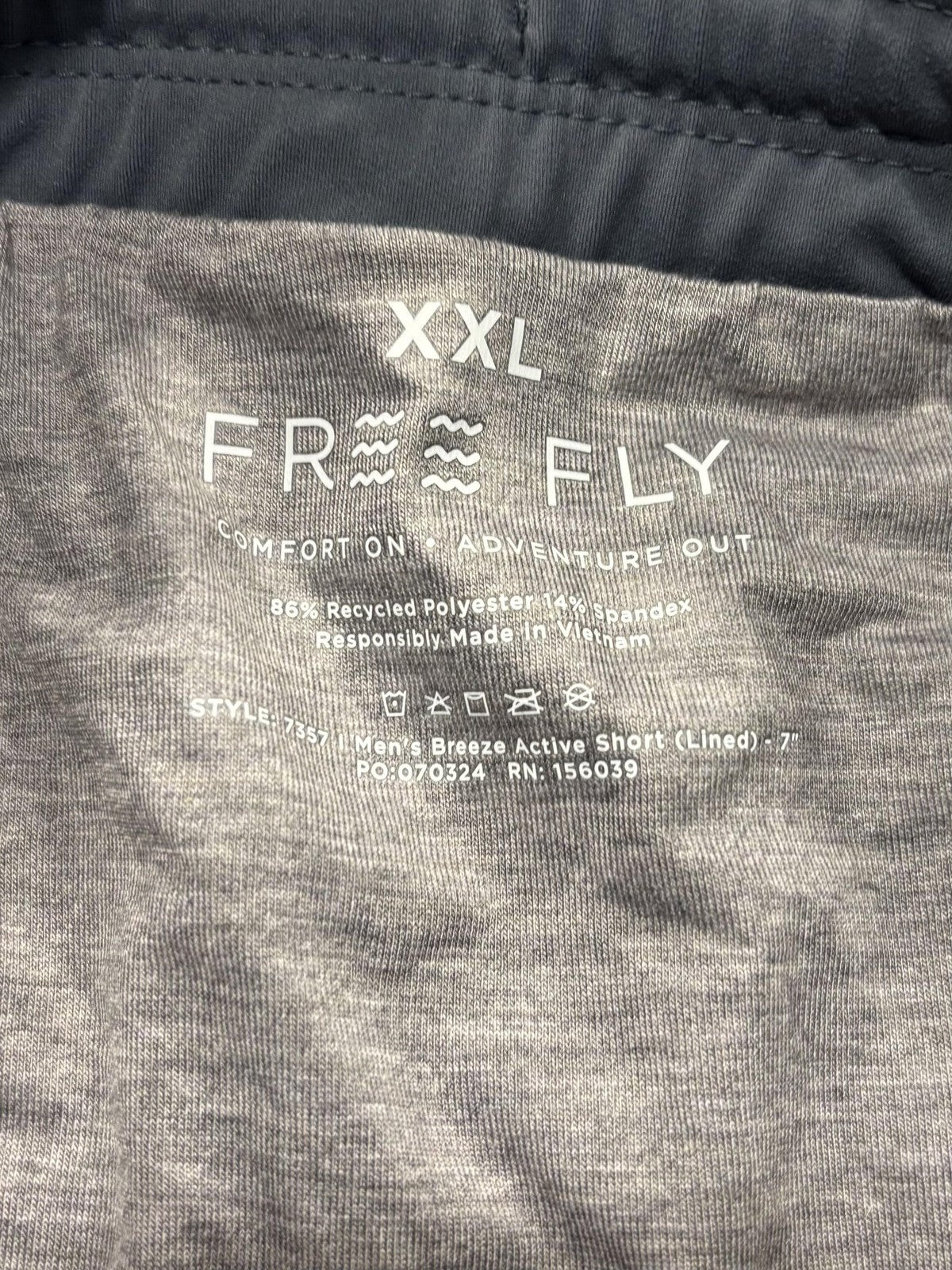 Free Fly Shorts Mens 2XL Gray 7" Inseam Breeze Active Lined UPF 50 Running