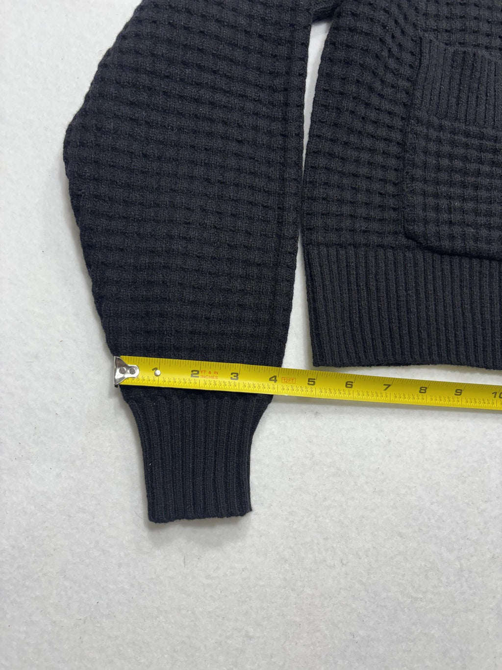 Everlane Sweater Womens Small Black Recycled Cashmere Waffle Crew Neck Pocket