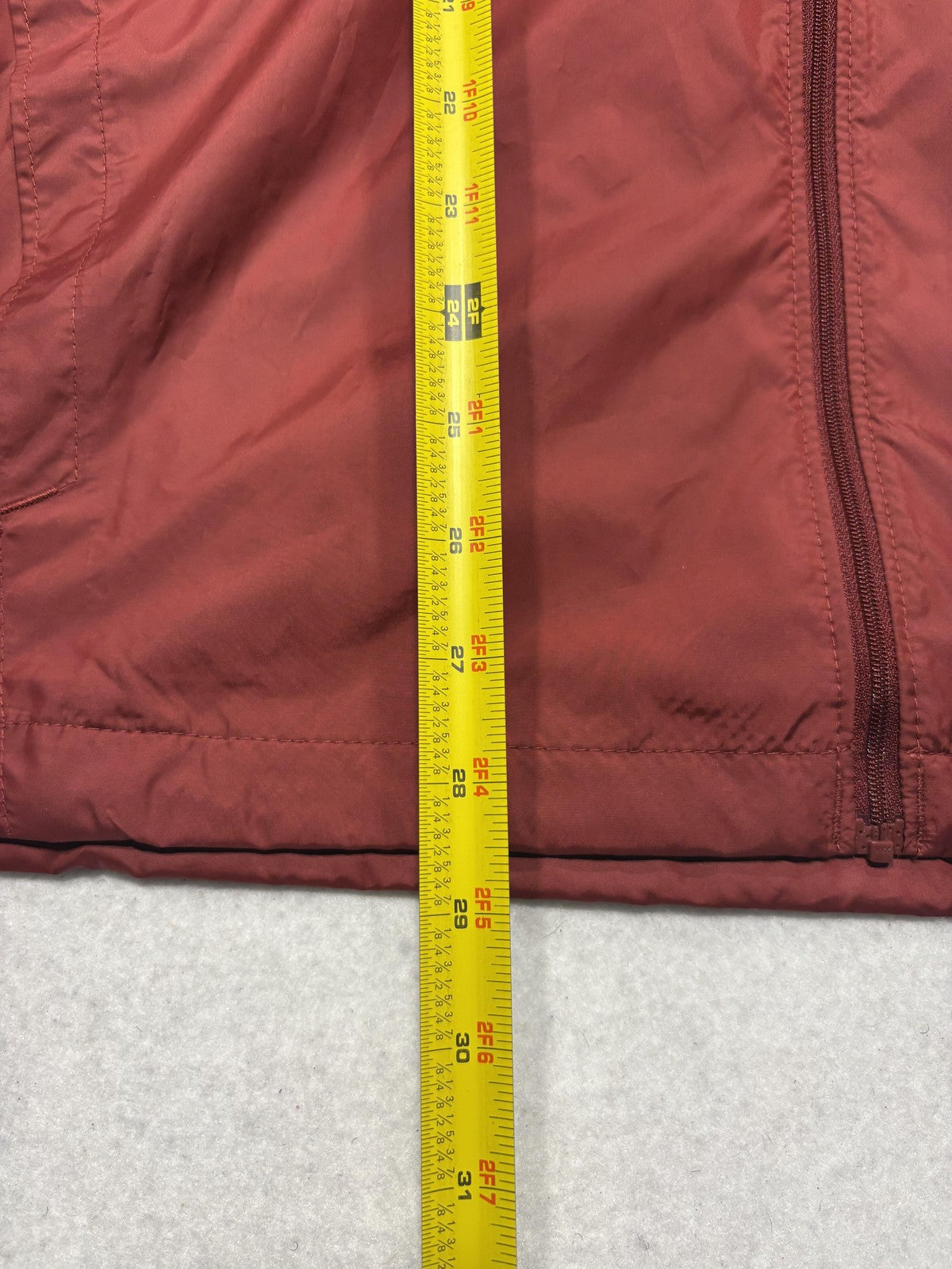 Columbia Windbreaker Jacket Mens Large Red Hooded Full Zip Lightweight KM3973