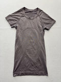 Lululemon Shirt Womens 4 Gray Breathe Repeat Short Sleeve Running Athletic