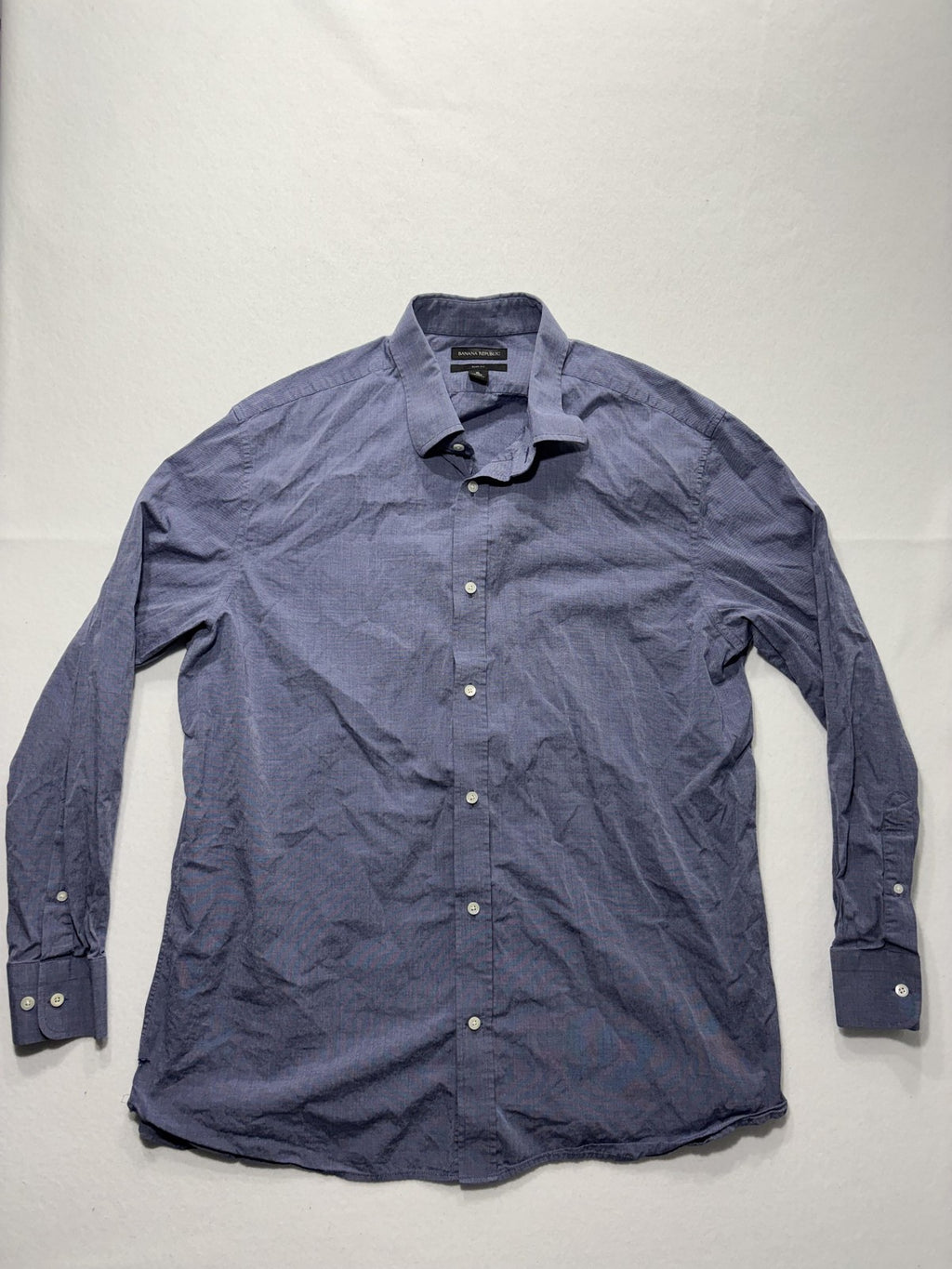 Banana Republic Dress Shirt Mens XL Blue Striped Long Sleeve Button Up Slim