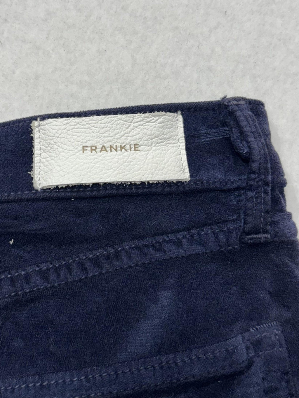 FRANKIE Pants Womens 24 Blue Velvet Skinny Jegging Stretch Zip Pockets Winter