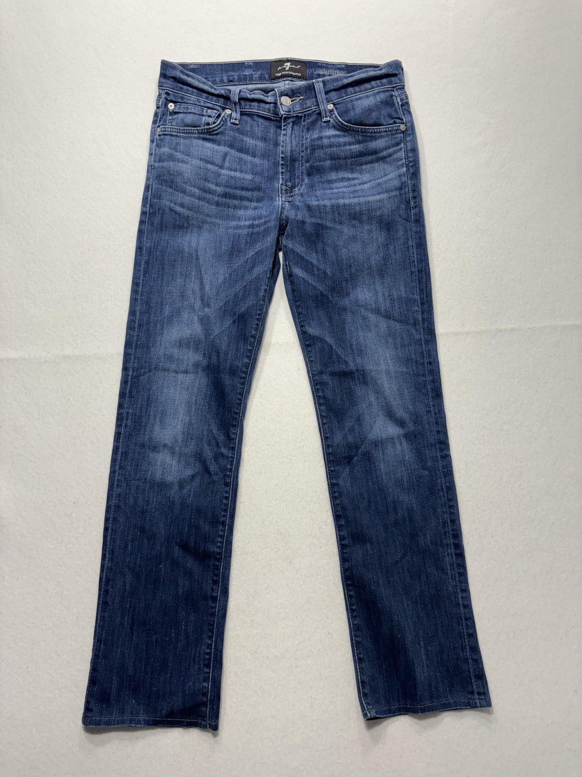 7 For All Mankind Slimmy Jeans Mens 30x31 Blue Slim Straight Stretch Denim Luxe