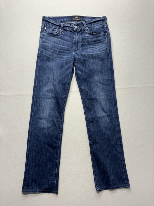 7 For All Mankind Slimmy Jeans Mens 30x31 Blue Slim Straight Stretch Denim Luxe