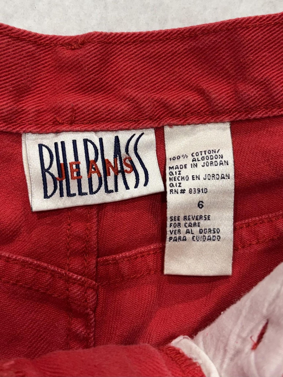 Bill Blass Jeans Shorts Womens 6 Red Denim Mom High Rise 5 Pocket Casual Summer
