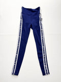 Savage X Fenty Leggings Womens Small Blue High Rise Logo Side Stripe Sport Ankle