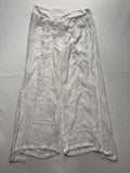 VANTARS! Pants Womens XL White Chiffon Wide Leg Lace Trim Slit Beach Cover Up