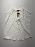 Banana Republic Blouse Womens Medium White V Neck Cap Sleeve Lightweight Top