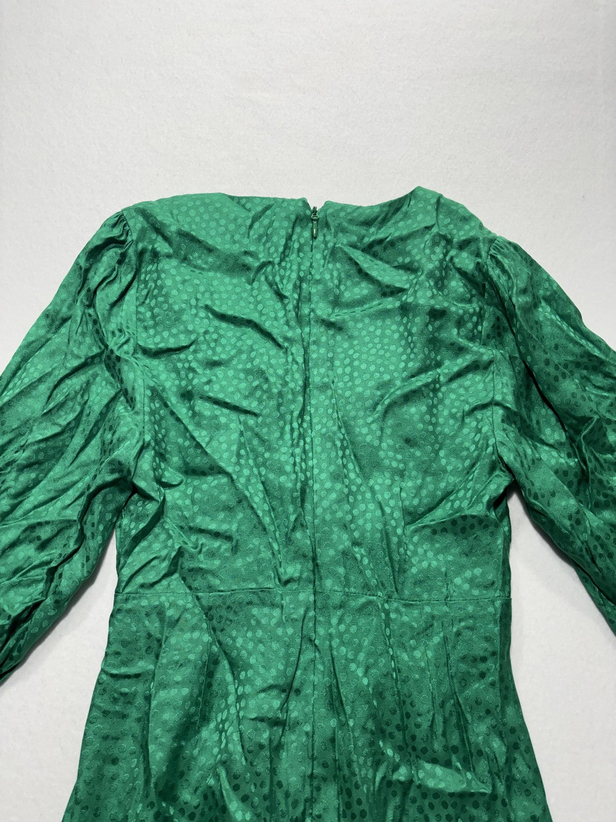 BCBGMAXAZRIA Dress Womens 4 Green Jacquard Sweetheart Ruffle Ruched Mini Party