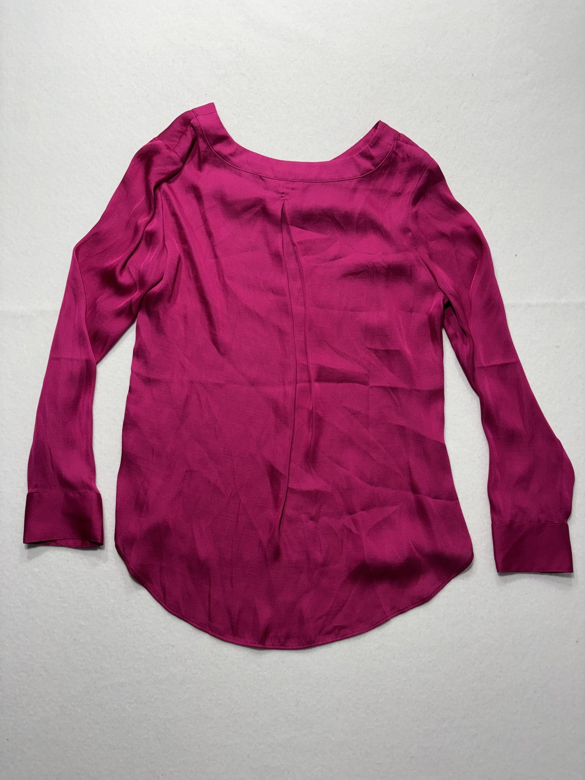 Banana Republic Top Womens S Pink Long Sleeve Scoop Neck Office Blouse