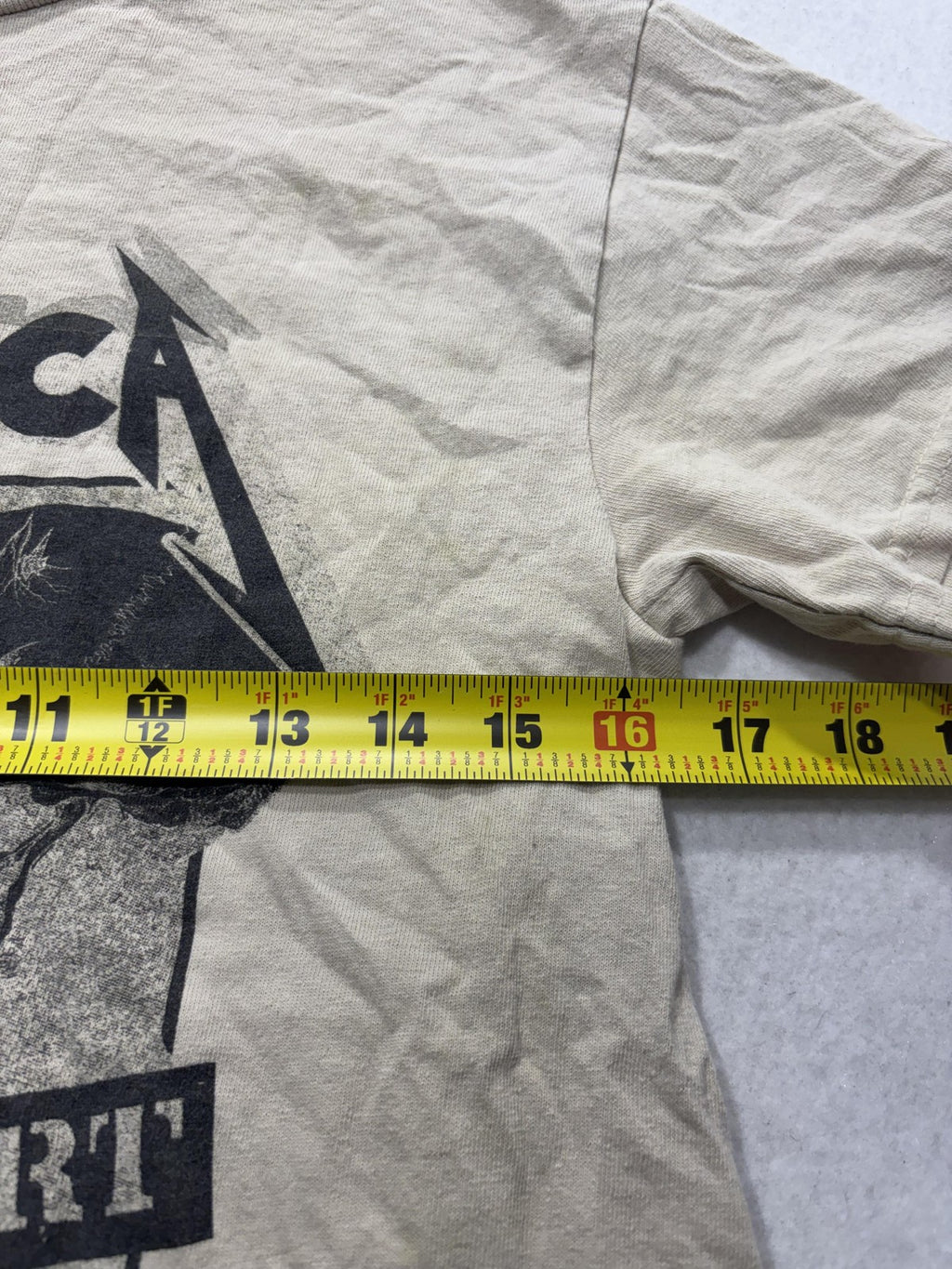 Metallica Shirt Mens Small Beige Tour 1992 Live In Concert Graphic Band Tee