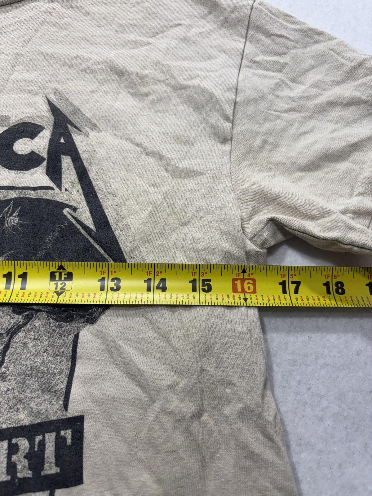 Metallica Shirt Mens Small Beige Tour 1992 Live In Concert Graphic Band Tee